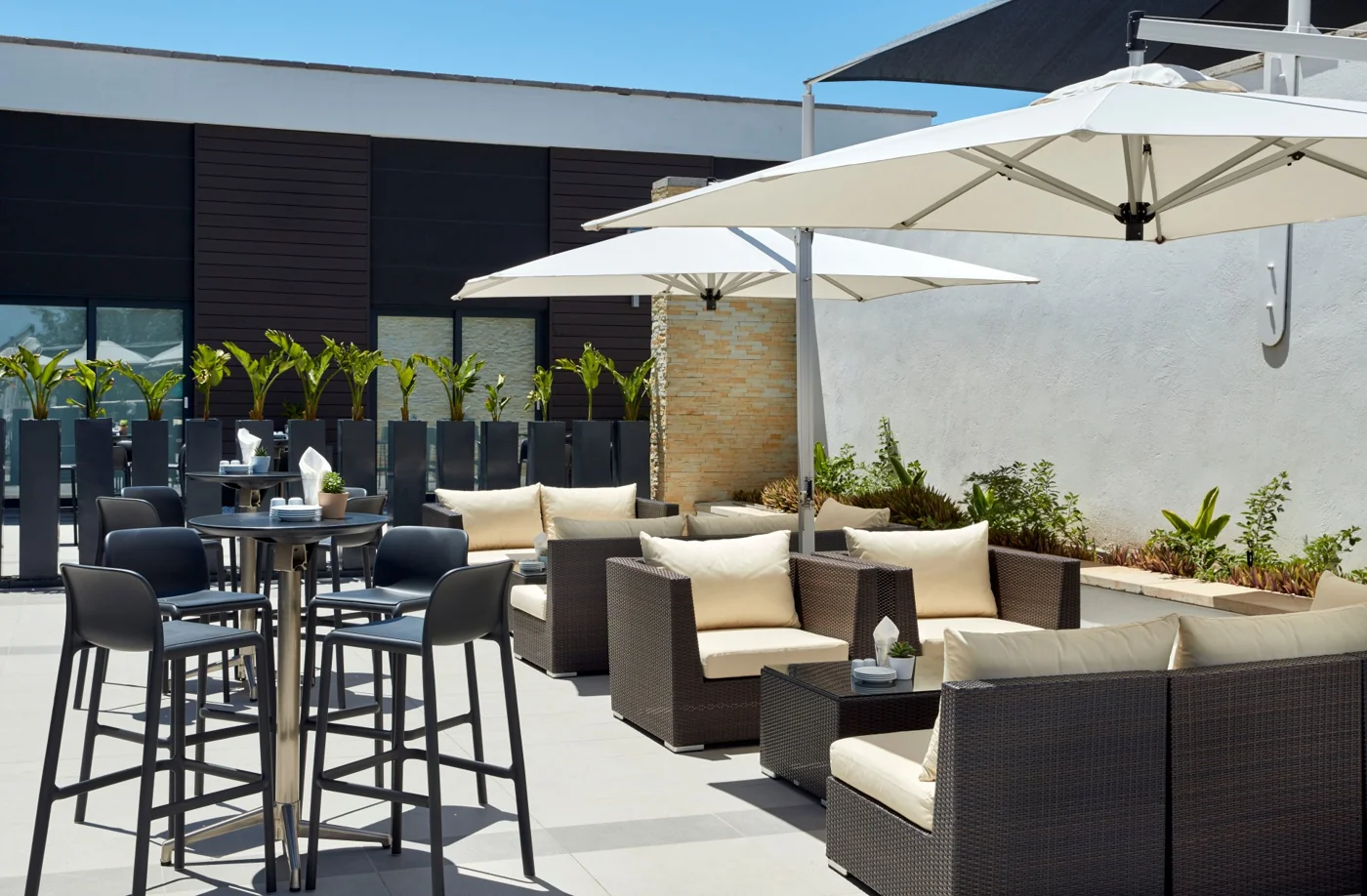 Outdoor patio at Hilton Garden Inn Gaborone.
