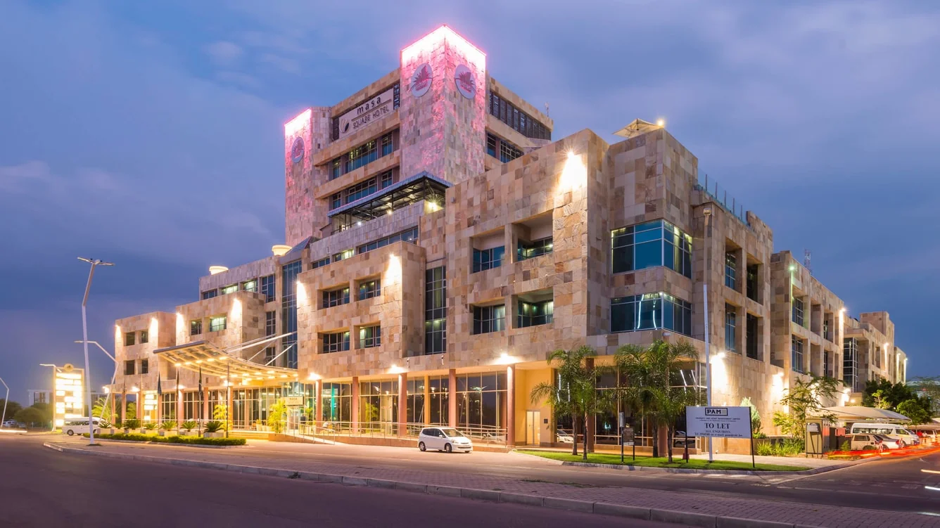 Exterior of Protea Hotel Gaborone Masa Square.